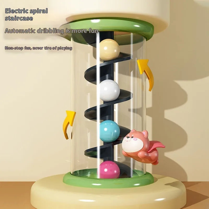 Children's desktop educational toy with 20 beans, plastic sound and light rotation, pink or green colour options