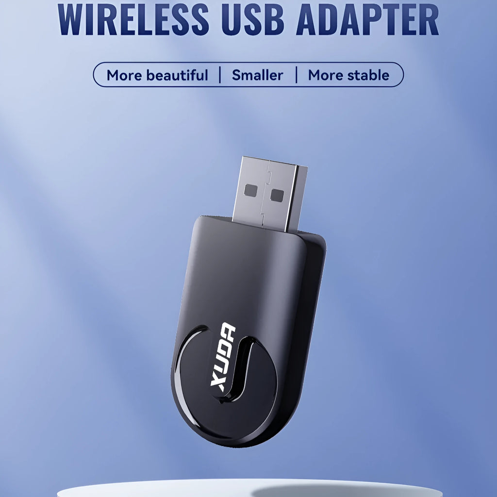 Black mini CarPlay USB interface adapter showing compact dimensions for vehicle installation