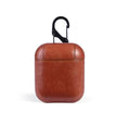 Genuine leather protective case for Apple Airpods in black, brown, light brown, and red colour options