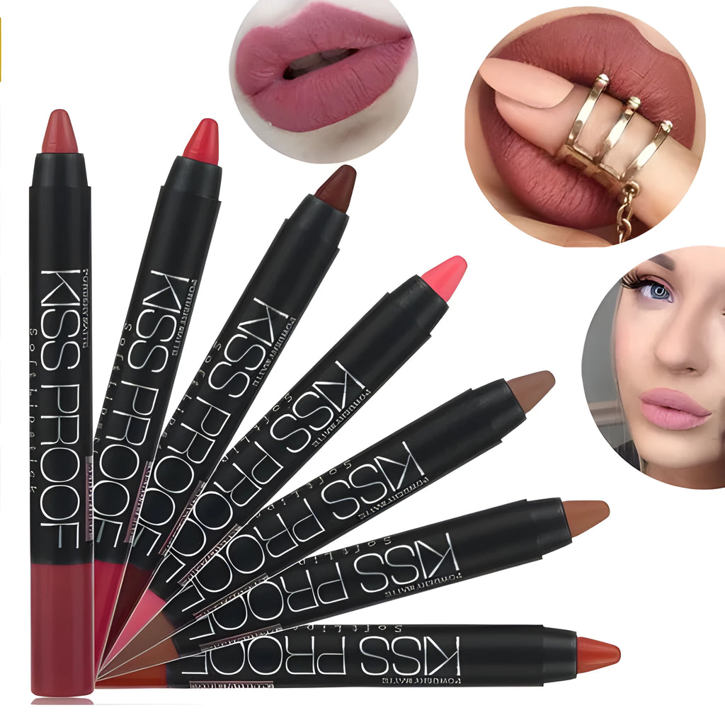 Matte non-stick cup lipstick pen in 18g size available in 19 colours with compact 11.8cm design