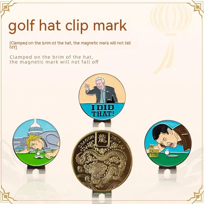 Zinc alloy golf hat clip with personalised dragon year pattern design