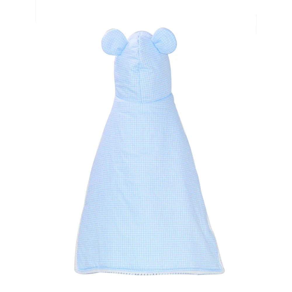 Cotton plaid dog and cat cloak pyjamas in pink or blue grid, sizes S to 2XL