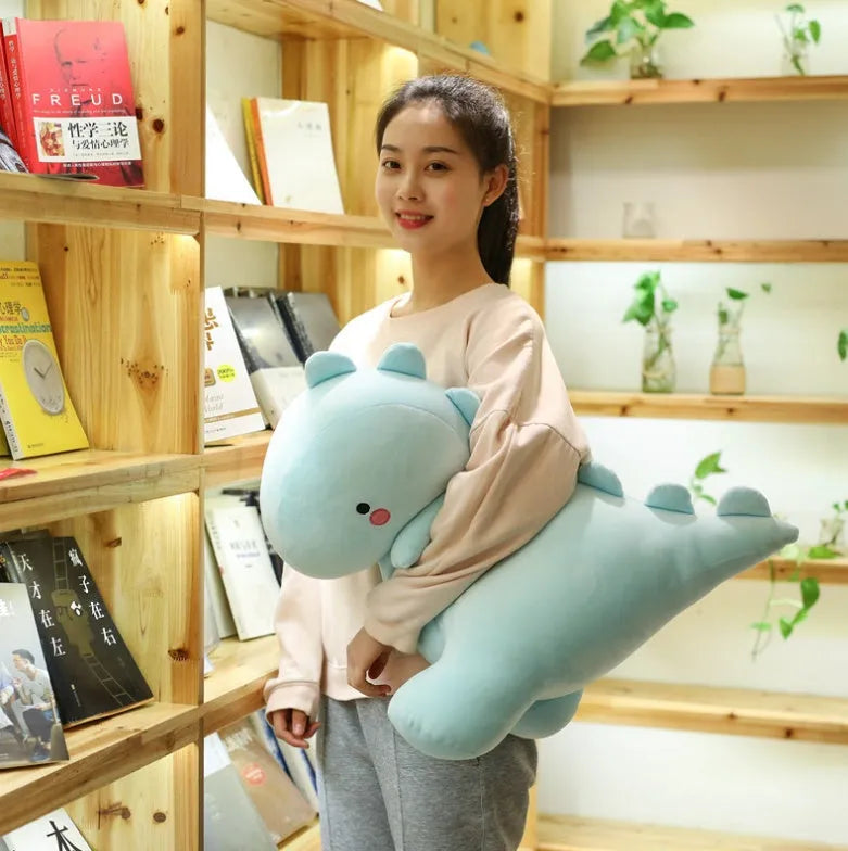 Soft down cotton dinosaur plush doll in blue colour, available in multiple sizes from 10cm to 60cm