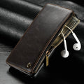 Samsung Galaxy Note9 flip phone case in black PU leather with magnetic closure