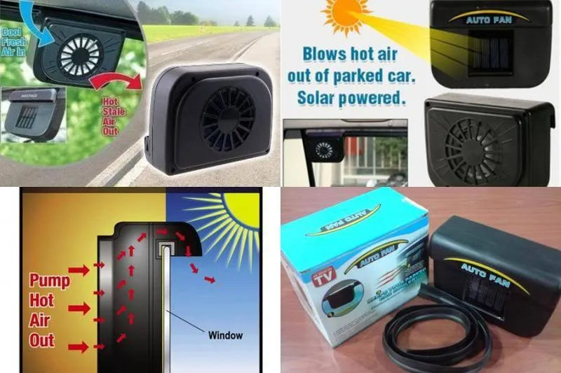 Solar car cooler exhaust fan in ABS material with 10V power