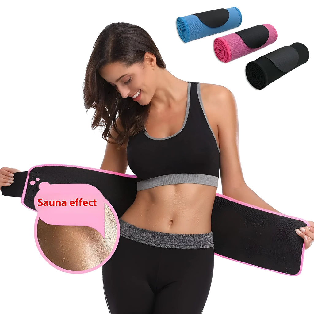Neoprene lumbar support belt for sports and fitness activities in black, blue, or pink colours