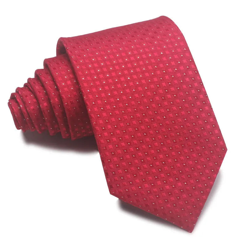 8cm wide polyester jacquard striped business tie in arrow shape for formal occasions
