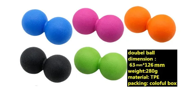 Peanut massage ball high density lightweight portable trigger point tool for muscle relief Black Blue Green Orange Pink Purple