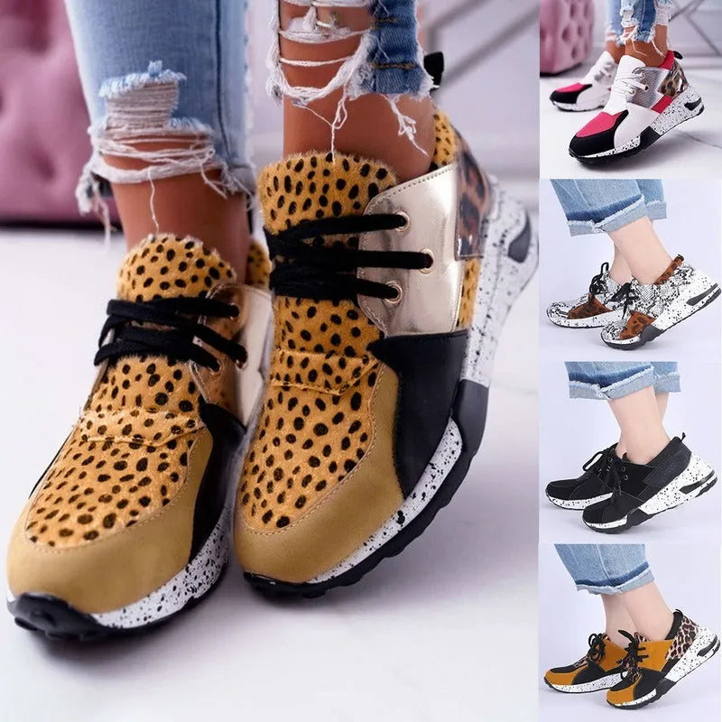 Women's lightweight casual sneakers with suede upper and wedge heel in multiple colours.