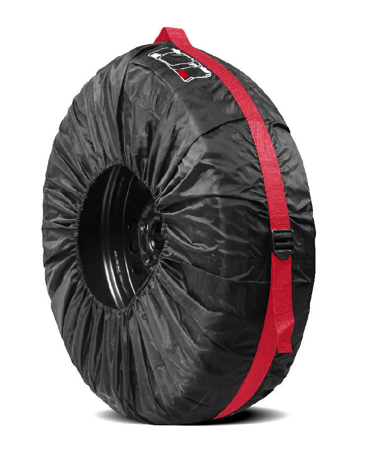 Oxford Cloth 210D car tyre protective cover set of 4 in black belt style, S size 66cm diameter