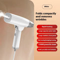 Handheld garment steamer in blue or white colours with 1300W power rating and compact design