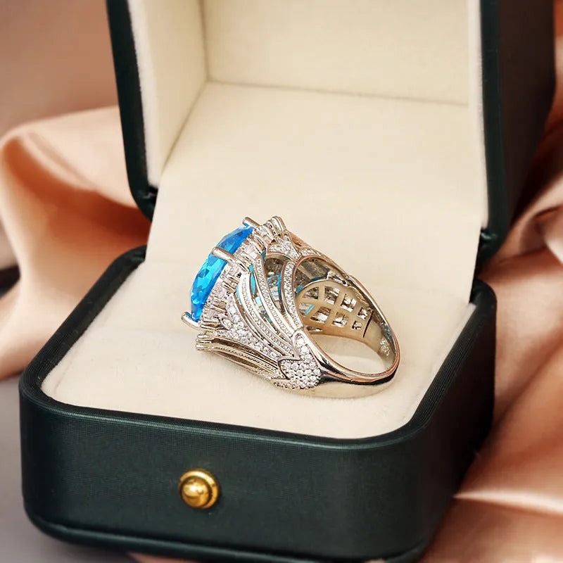 Italian Court Retro Hollow Female Ring in brass white steel showing hollow band design