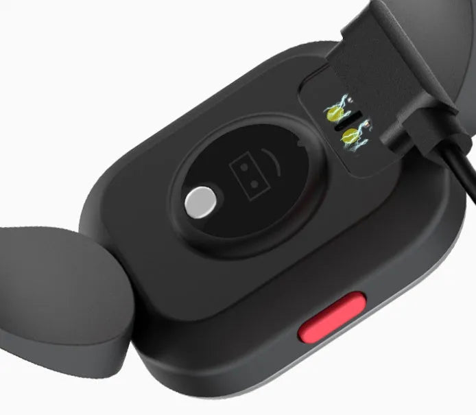 H39T children's smart watch with blue TPU strap on a wrist, showing the 1.4-inch touchscreen display.