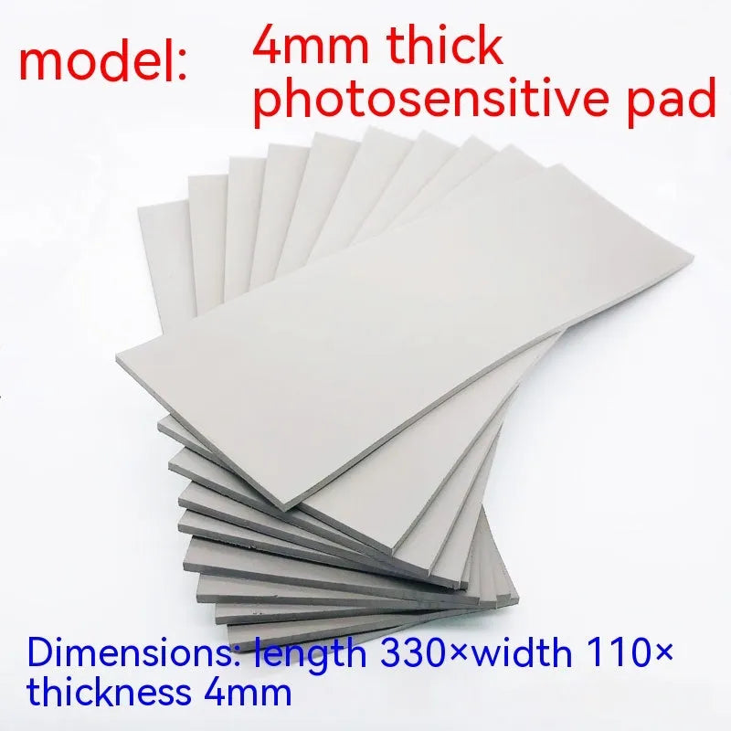 Black and grey plastic photosensitive seal mat for calligraphy measuring 330x110mm