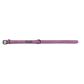 Leather anti-loss dog collar in black, grey, navy blue, brown, pink, green or purple, sizes XS to XL