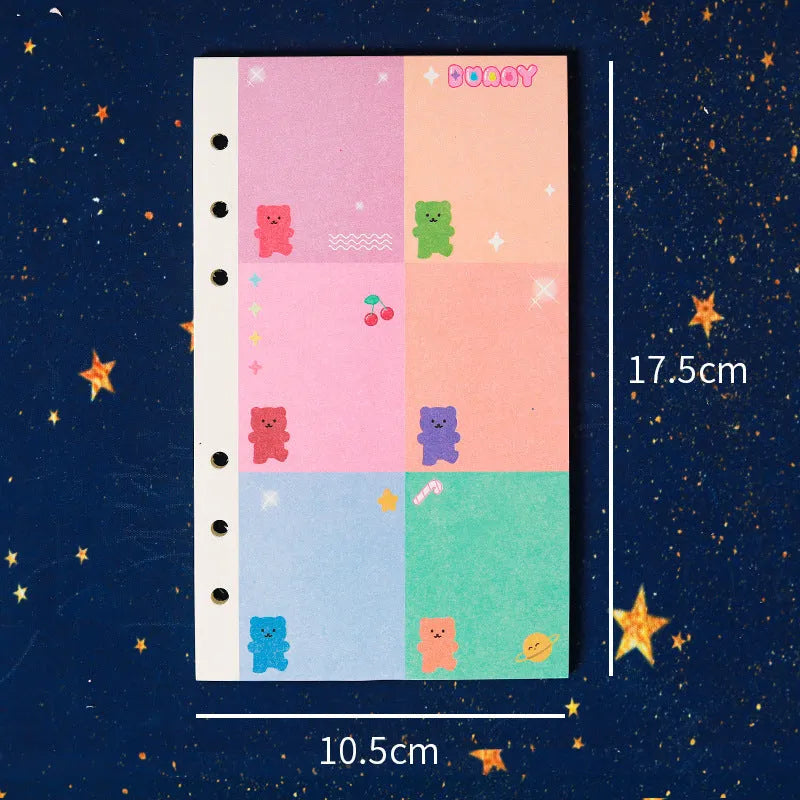 A6 loose-leaf notebook with character design cover, 80 sheets, 6-hole fitting