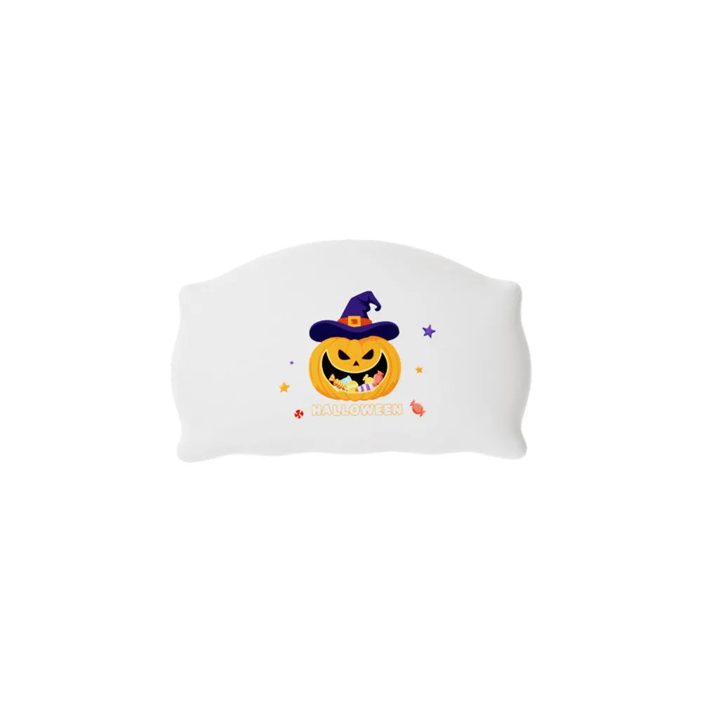 Small cartoon ghost Halloween doll table lamp with warm LED light, shown in Magic Ghost and Pumpkin Ghost colours.