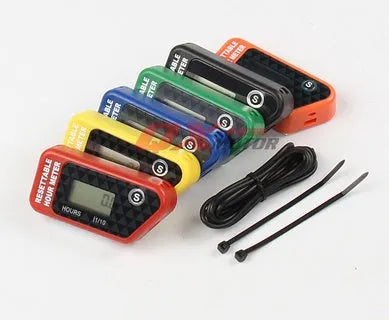 Black waterproof LCD electronic timer for engine maintenance hour tracking