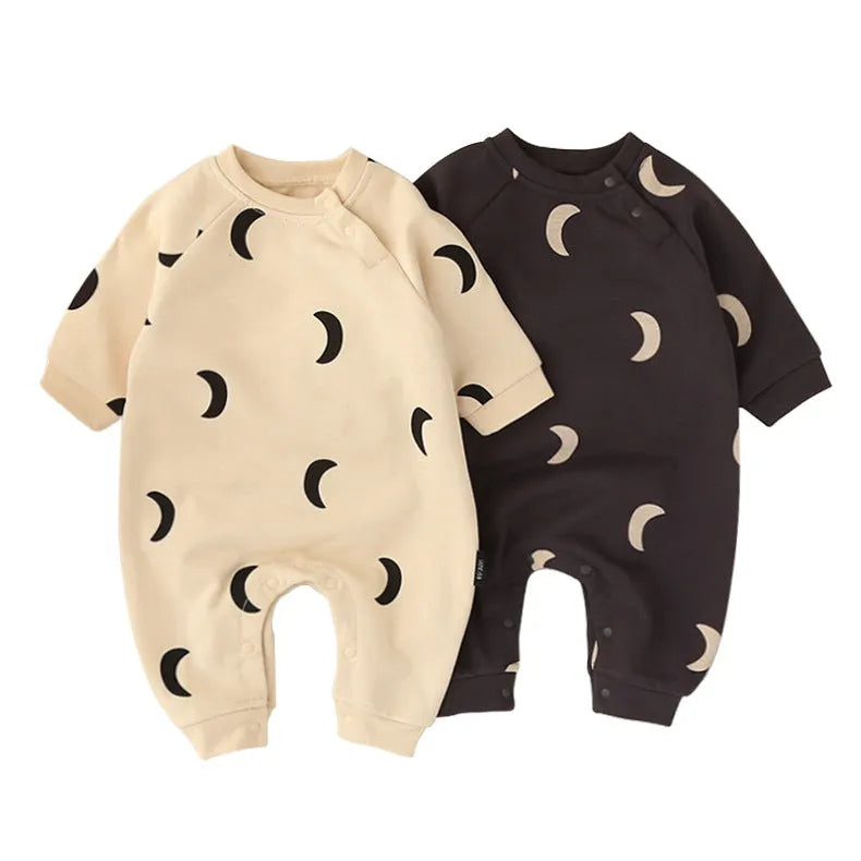 Baby jumpsuit Korean hipster long sleeve cotton neutral design dark gray apricot spring autumn outwear