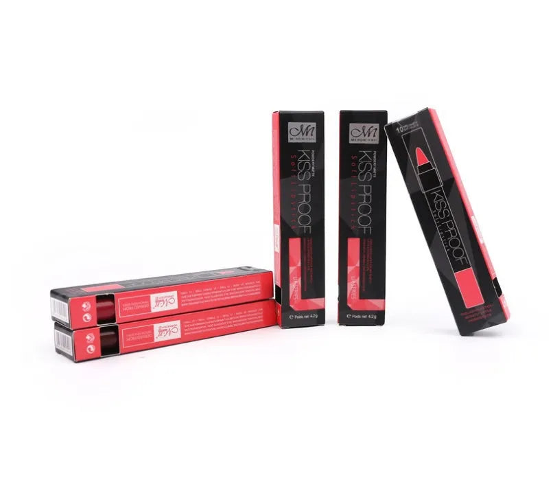 Matte non-stick cup lipstick pen in 18g size available in 19 colours with compact 11.8cm design