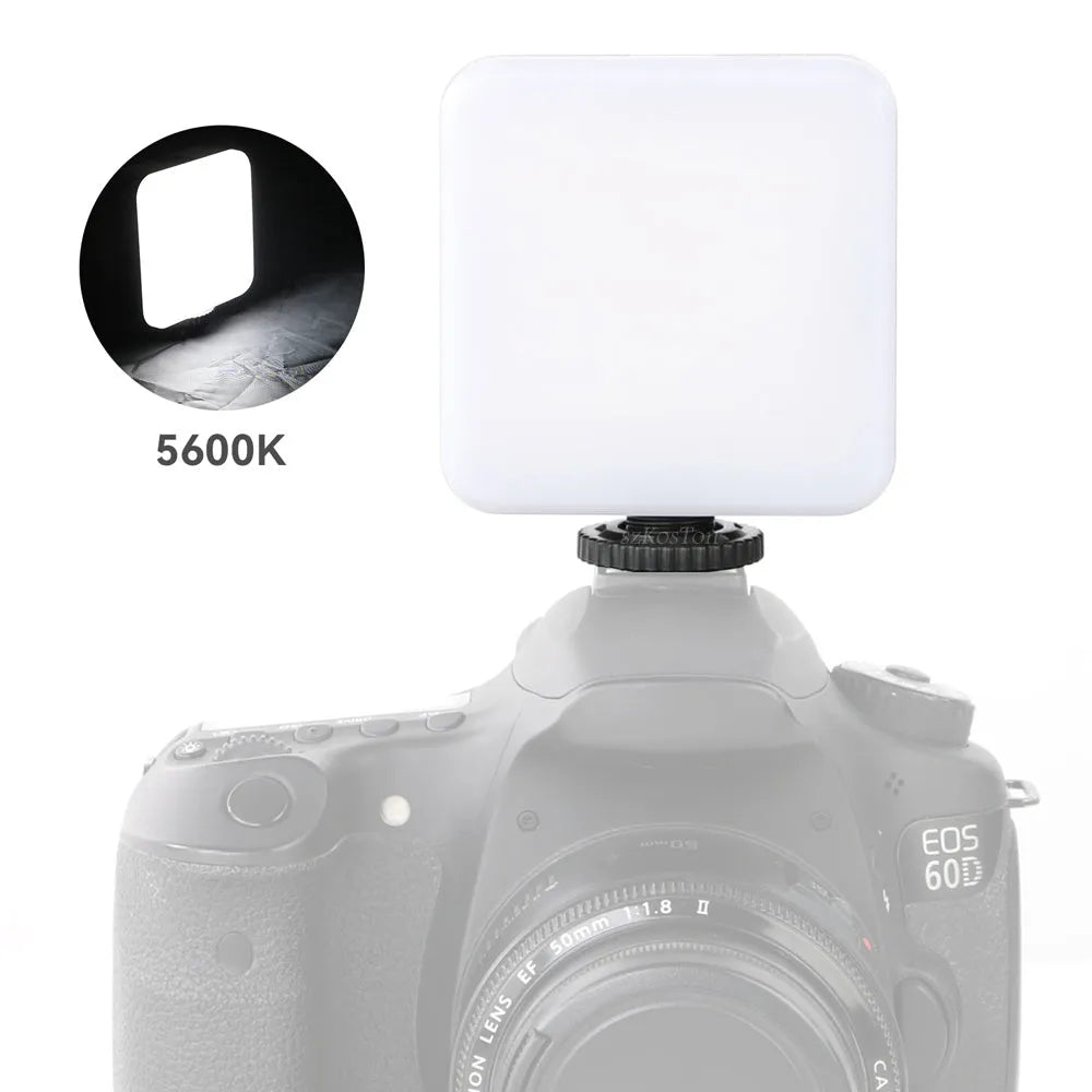 LED Mini Square Outdoor Pocket Light Tripod flash with rotatable head and compact dimensions