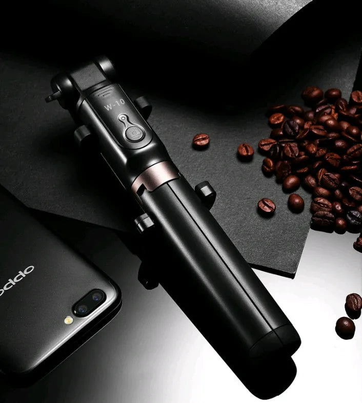 Aluminium alloy Bluetooth selfie stick with tripod legs and remote control for smartphones