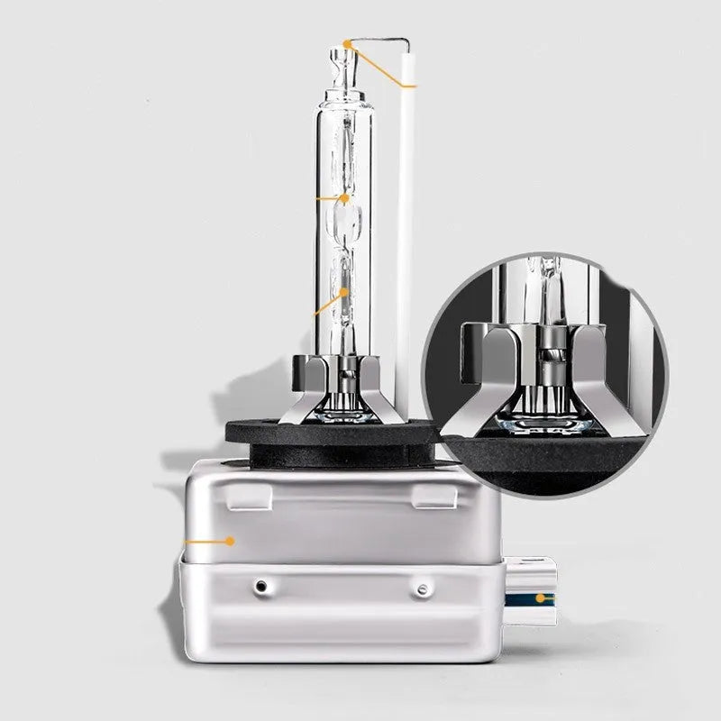 Automotive Xenon HID replacement bulb with aluminium alloy shell and quartz lampshade for D1S D1R systems