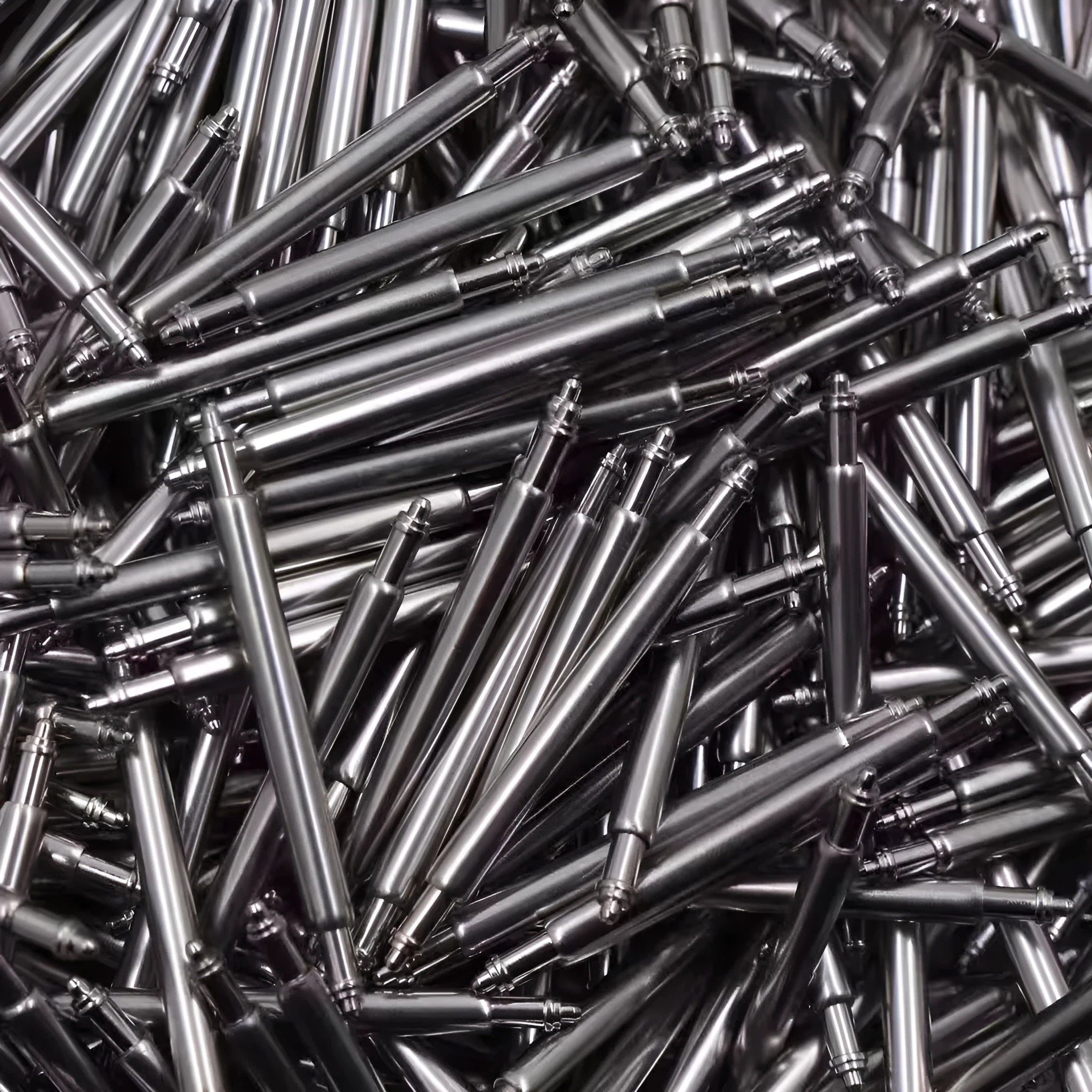 Watch auricular needle spring shaft repair part for bracelets, sizes 21mm to 26mm.