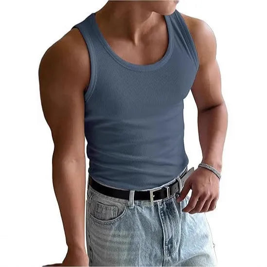 Men's tight fit polyester workout T-shirt with wool lining in various colours on a hanger.
