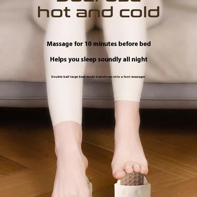 Massage ball cold hot compress tool in caramel mocha colour with double ball design for muscle relaxation