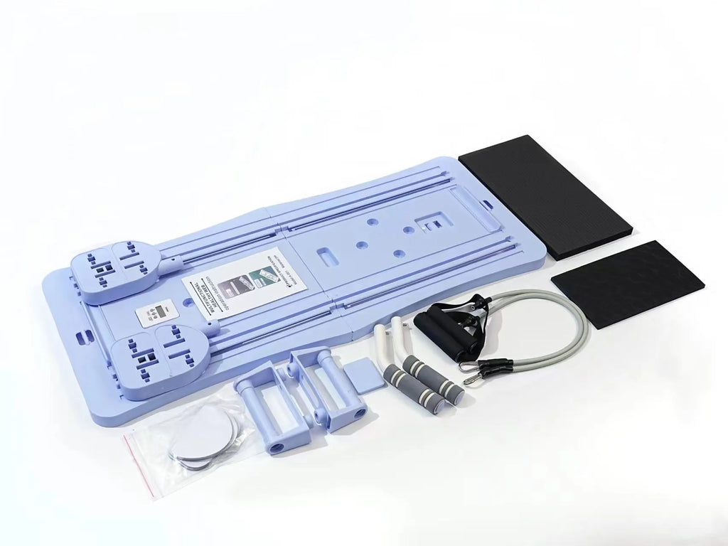 Purple, black, and pink foldable PP plastic belly panel fitness board for abdominal exercises.
