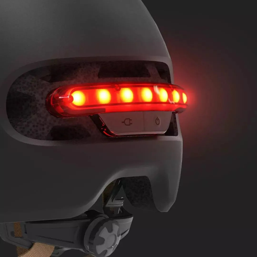 Urban Light Riding Intelligent Helmet in white on a background, side view showing EPS+PC shell construction