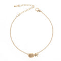 Alloy pineapple bracelet showing gold and silver colour options with adjustable clasp