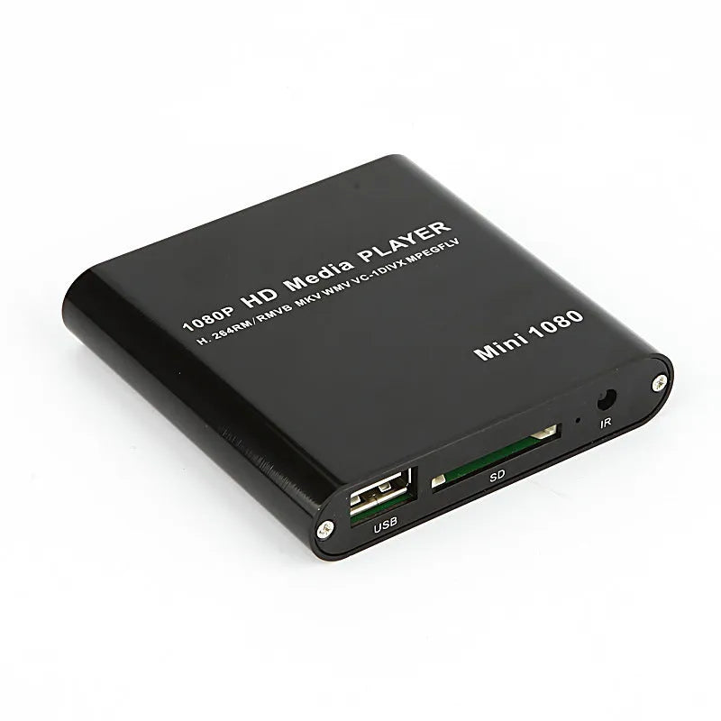Blue 1080P Full HD media player with HDMI port for SD card, USB and HDD playback