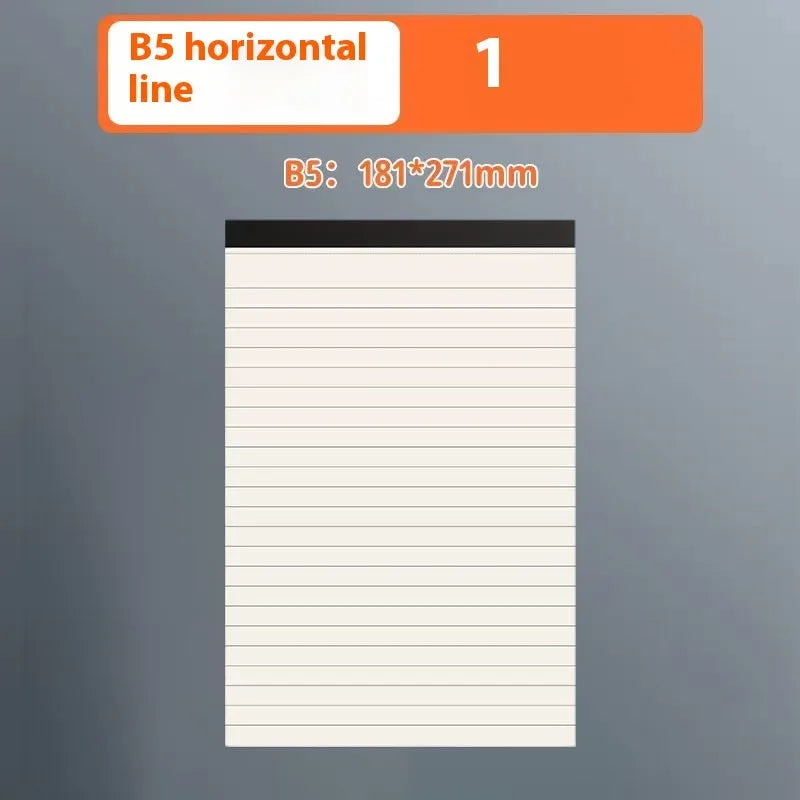 A5 B5 A4 writing pads notebook with 80 sheets in horizontal lines, grid, and blank page styles