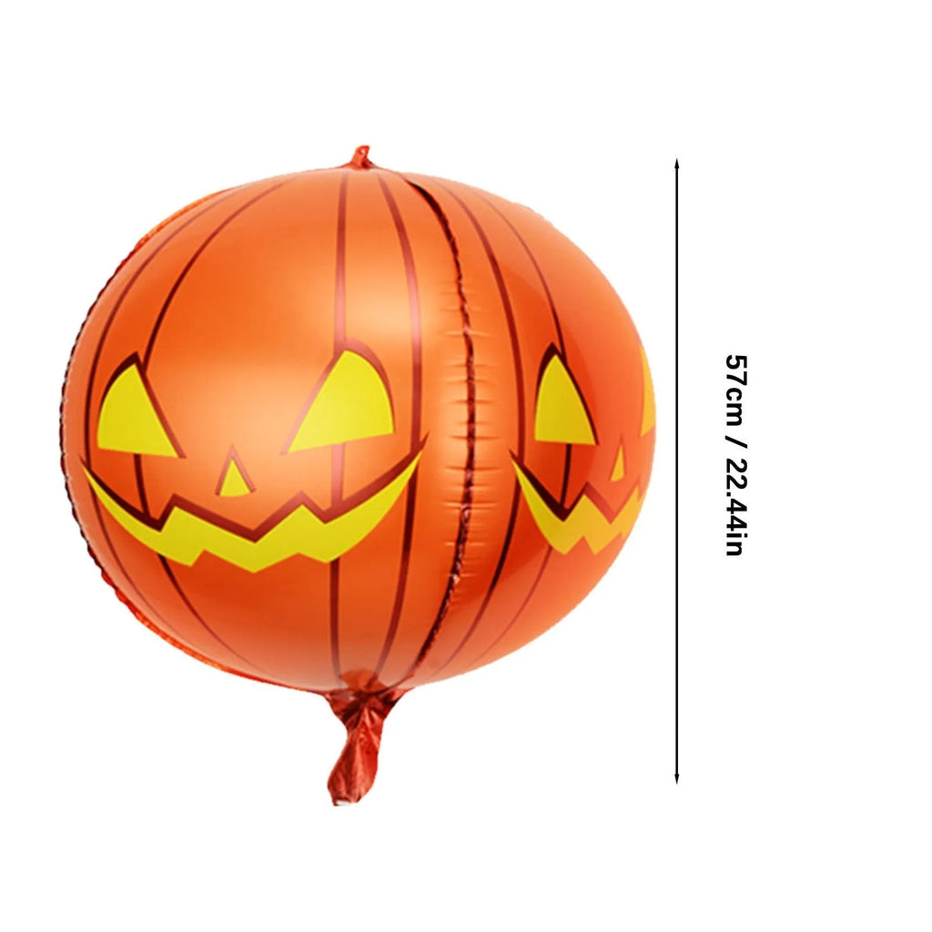 Green Halloween eyeball balloon with red bloodshot veins, shown inflated to 40cm diameter.