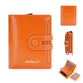 Women's PU leather card holder wallet in multiple colour choices showing polyester lining.