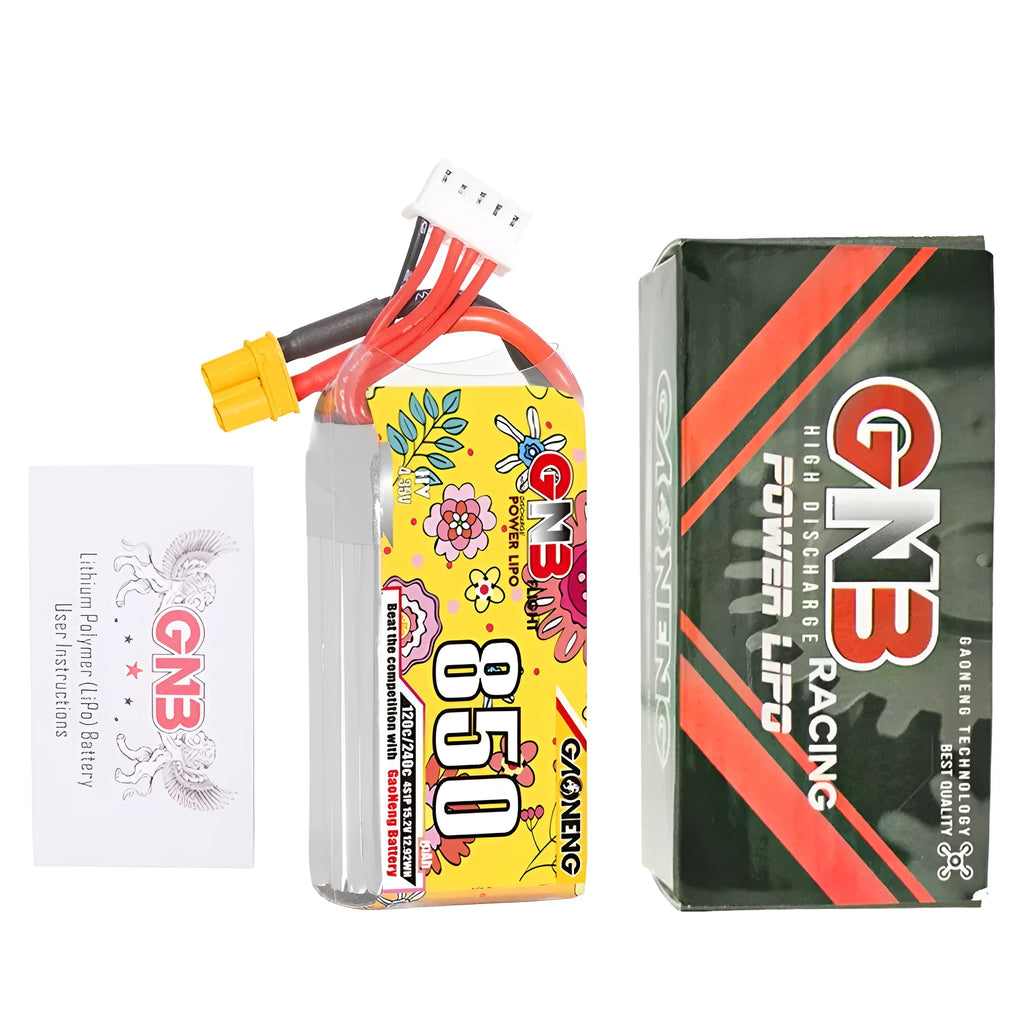 High energy 850mAh 4S 15.2V 120C LiPo battery pack with XT30 connector for RC model airplane drone