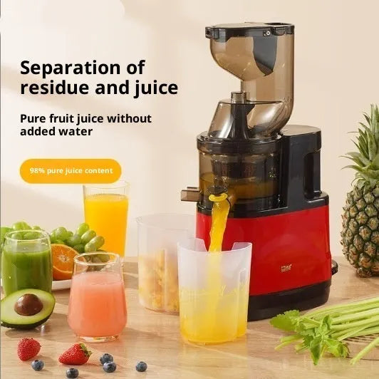 High-power household juice extractor with vertical screw rod, small caliber, slag juice separation, and included juice cup