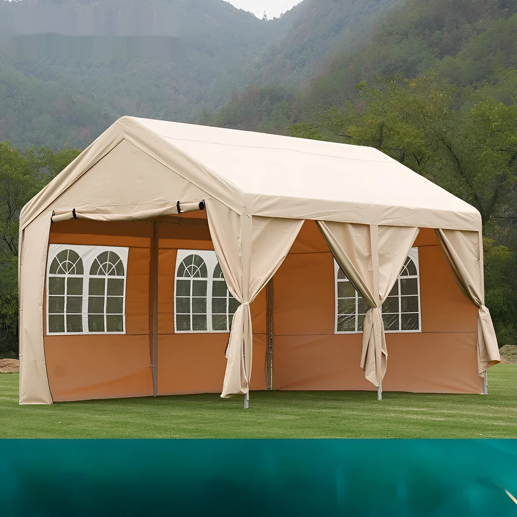 Portable storage canopy sunshade with steel frame and 3m x 6m PE tarpaulin for outdoor stall