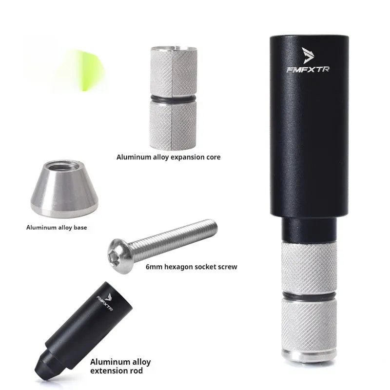 Aluminium mountain bike handlebar extension rod with folding mechanism and adjustable 15-20mm range