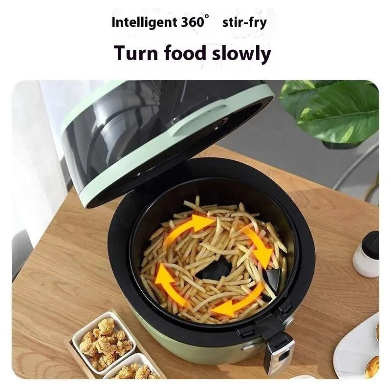 8-litre capacity air fryer oven with visible cooking window and mechanical button controls
