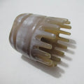 White buffalo horn female head meridian massage comb with pointed tips and wide teeth sections