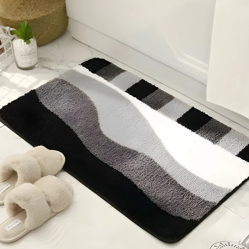 Nordic-style absorbent acrylic bathroom mat in modern minimalist square shape