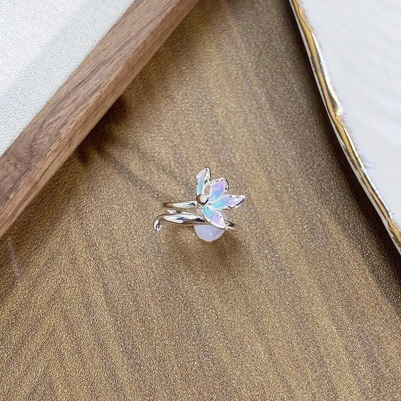 Copper insect ring with adjustable band and dripping oil antique finish available in multiple colours