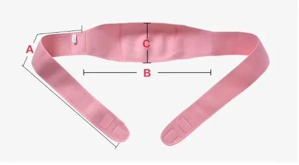 Cotton pre-pregnancy support belt in pink, with adjustable length and telescopic elasticity for stomach lift