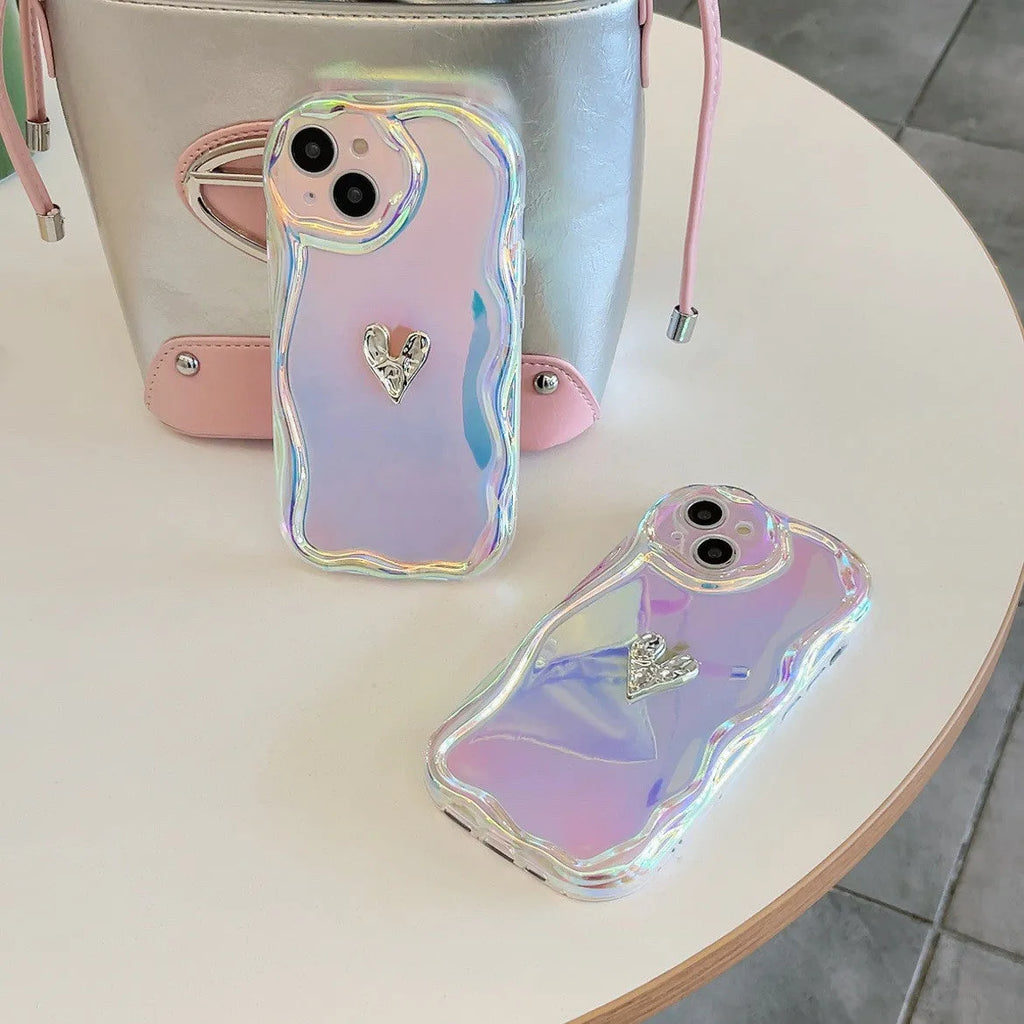 Laser gradient iPhone case in Laser Love colour with TPU drop-resistant cover