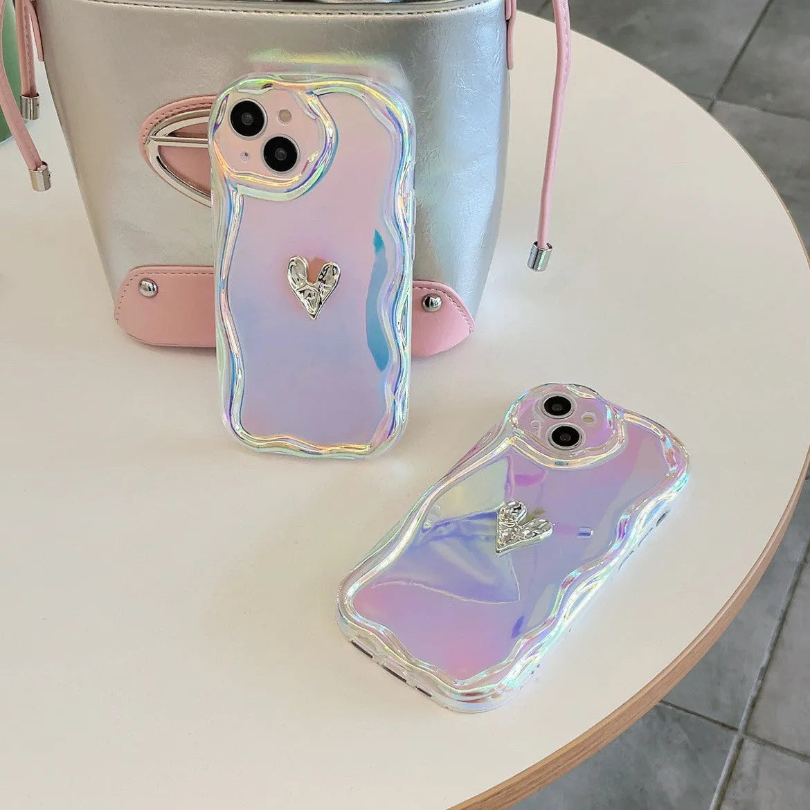 Laser gradient iPhone case in Laser Love colour with TPU drop-resistant cover