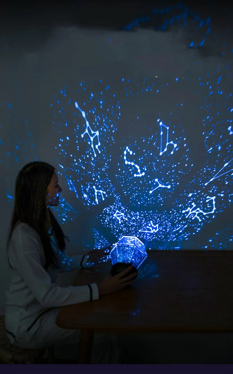 Children's rotating stars LED night light with starlight projection and 3 colour modes