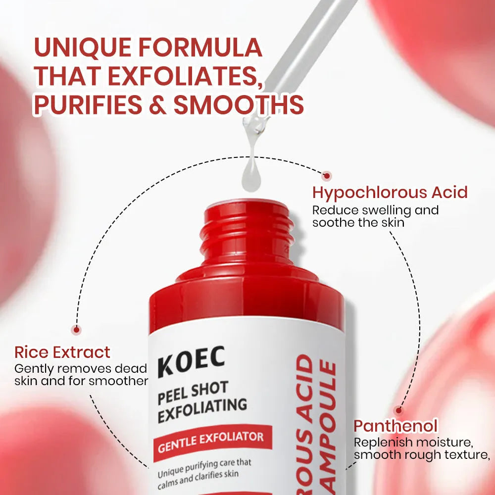 KOEC Hypochlorous Acid Rice Exfoliating Water 80ml exfoliating toner bottle